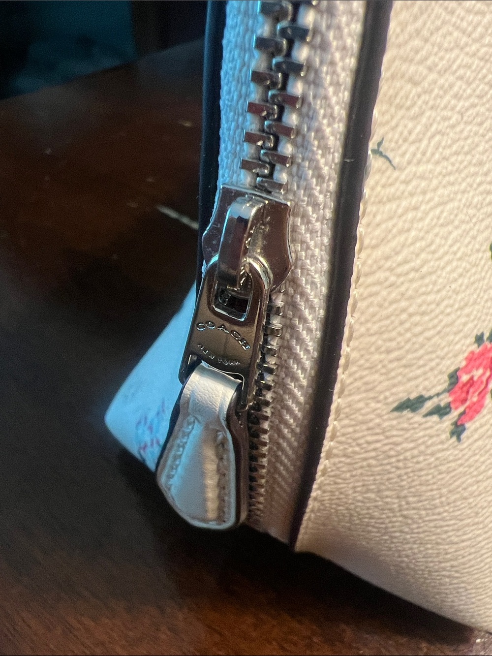 Coach Floral Leather Zip Pouch - Picture 5 of 17